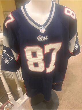 Nike New England Patriots Navy Blue #87 Football Jersey